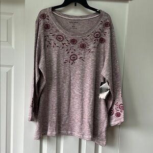 NWT Woman Within Embroidered Top